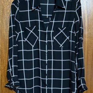 Express Black and White Checkered Shirt